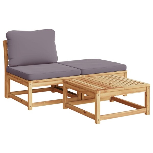 vidaXL Patio Sofa with Cushions 2Seater Outdoor Loveseat Solid Wood Acacia