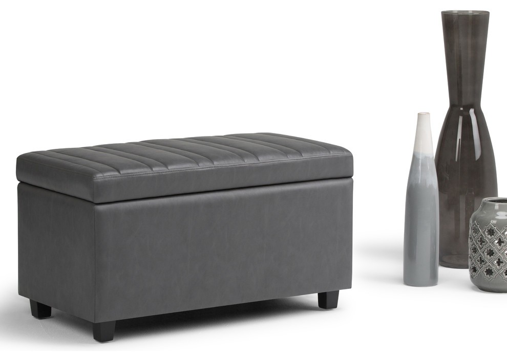 Darcy 34 quotContemporary Storage Ottoman   Transitional   Footstools And Ottomans   by Simpli Home Ltd.  Houzz