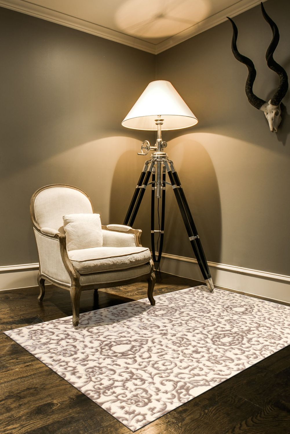 Pellaro Cream and Brown Rug by BD Fine