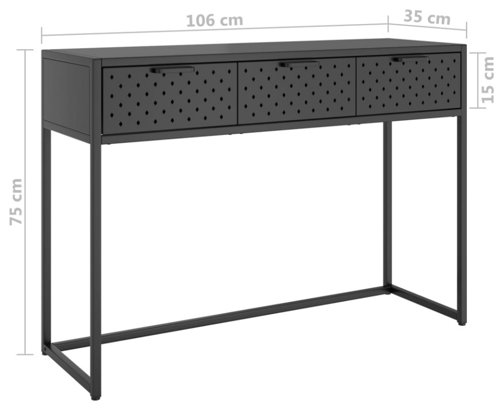 vidaXL Console Table Entryway Table Hall Side Table Drawer Anthracite Steel   Transitional   Console Tables   by vidaXL LLC  Houzz