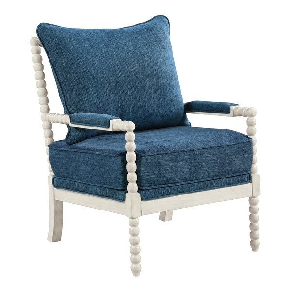 Kaylee Spindle Chair in Fabric with White Frame