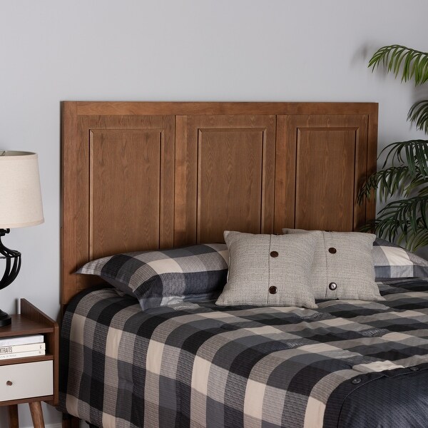 Giordano Classic and Traditional Ash Walnut Finished Wood Headboard - - 36620997