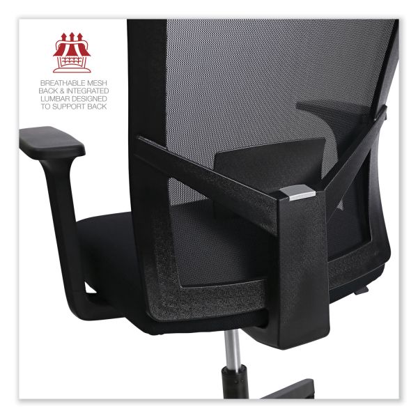 Workspace by Alera Mesh Back Fabric Task Chair， Supports Up to 275 lb， 17.32