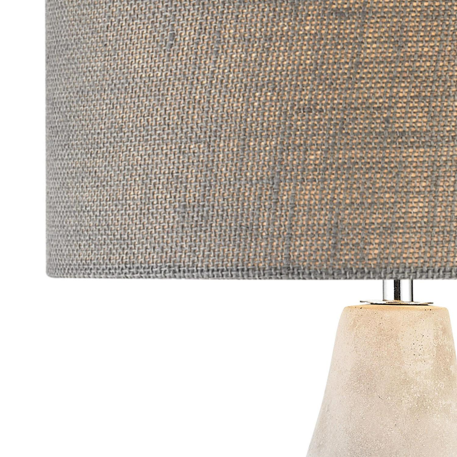 Rockport Table Lamp in Polished Concrete with Burlap Shade  Tall