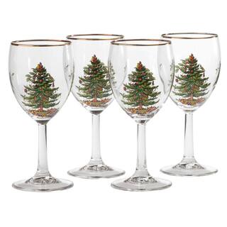 Spode 13 oz. Christmas Tree Glass Wine Set (4-Piece) 4339908