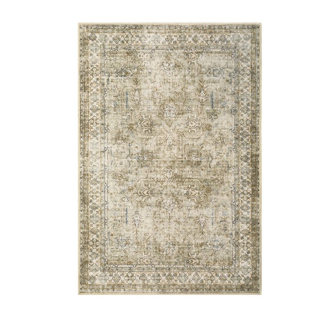 Trinity Vintage Floral Area Rug Washable Persian Rug