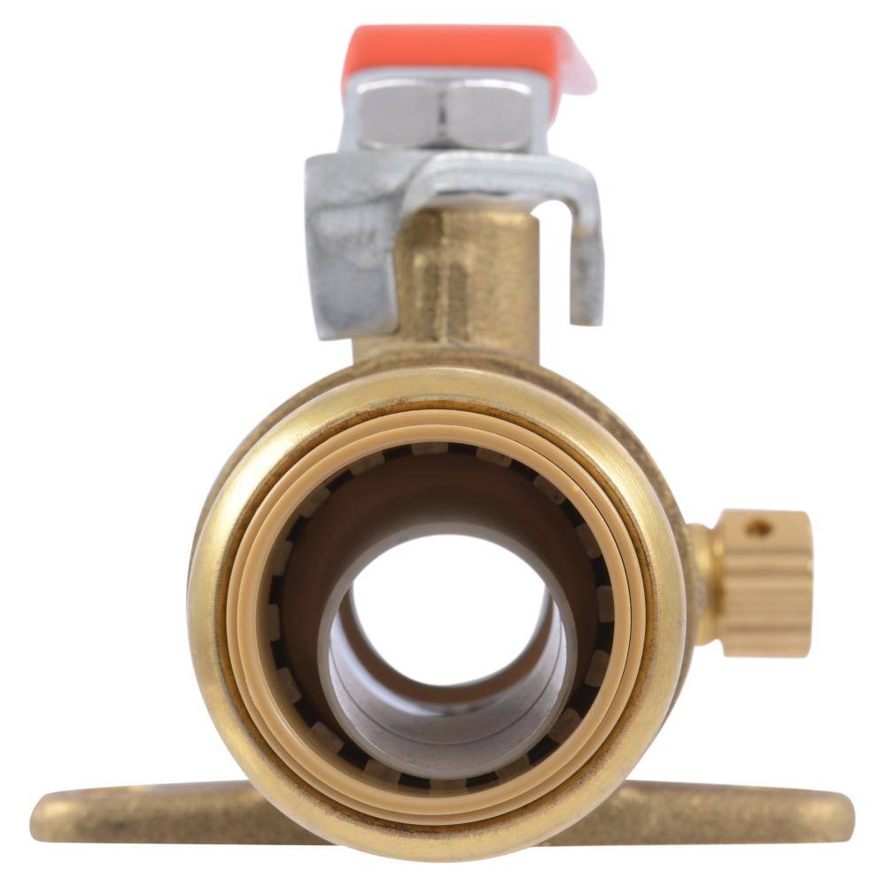 SharkBite 34 in. Brass Push-to-Connect Drop Ear Ball Valve with Drain 24616-0000LF