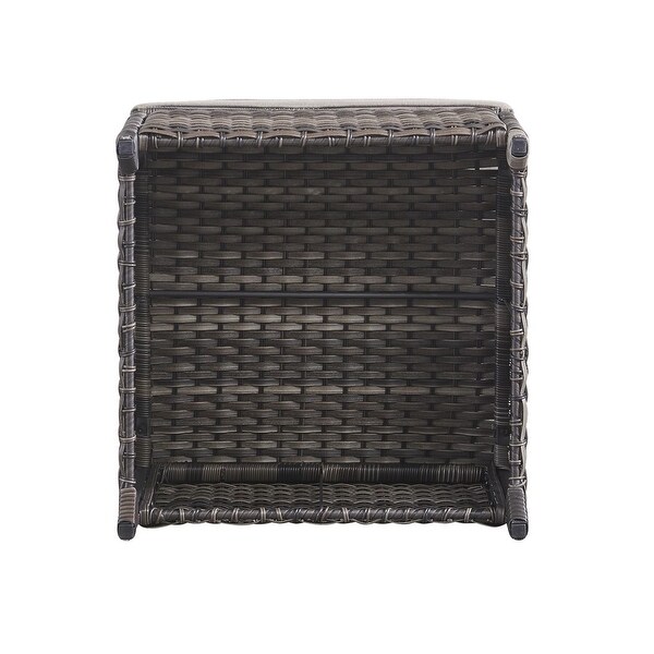 2 Piece Outdoor Ottoman Wicker Patio Ottomans