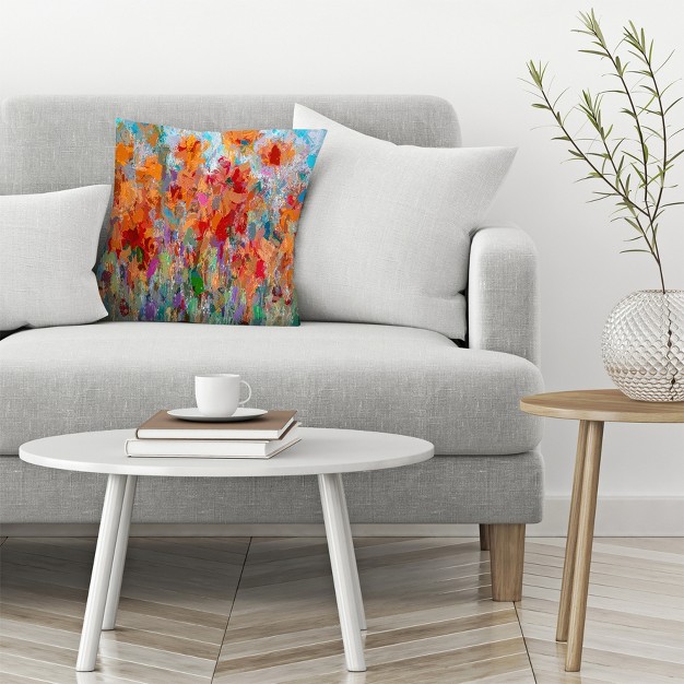 Americanflat Rustic Botanical Abstract Throw Pillow By Olena Art