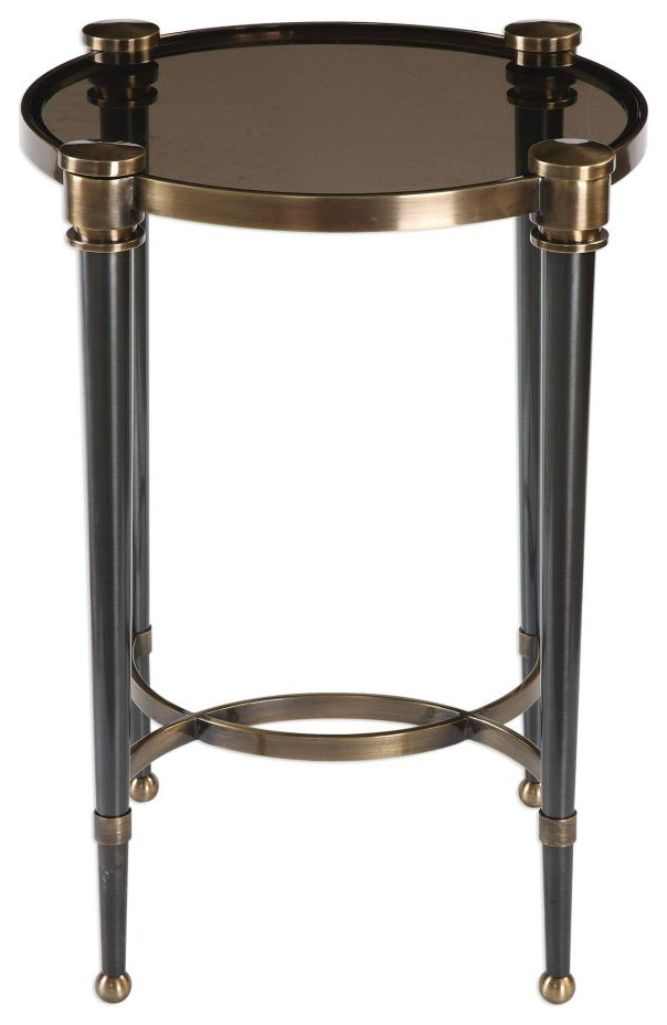 Uttermost Thora 19 x 25 quotBrushed Black Accent Table   Transitional   Side Tables And End Tables   by Designer Lighting and Fan  Houzz