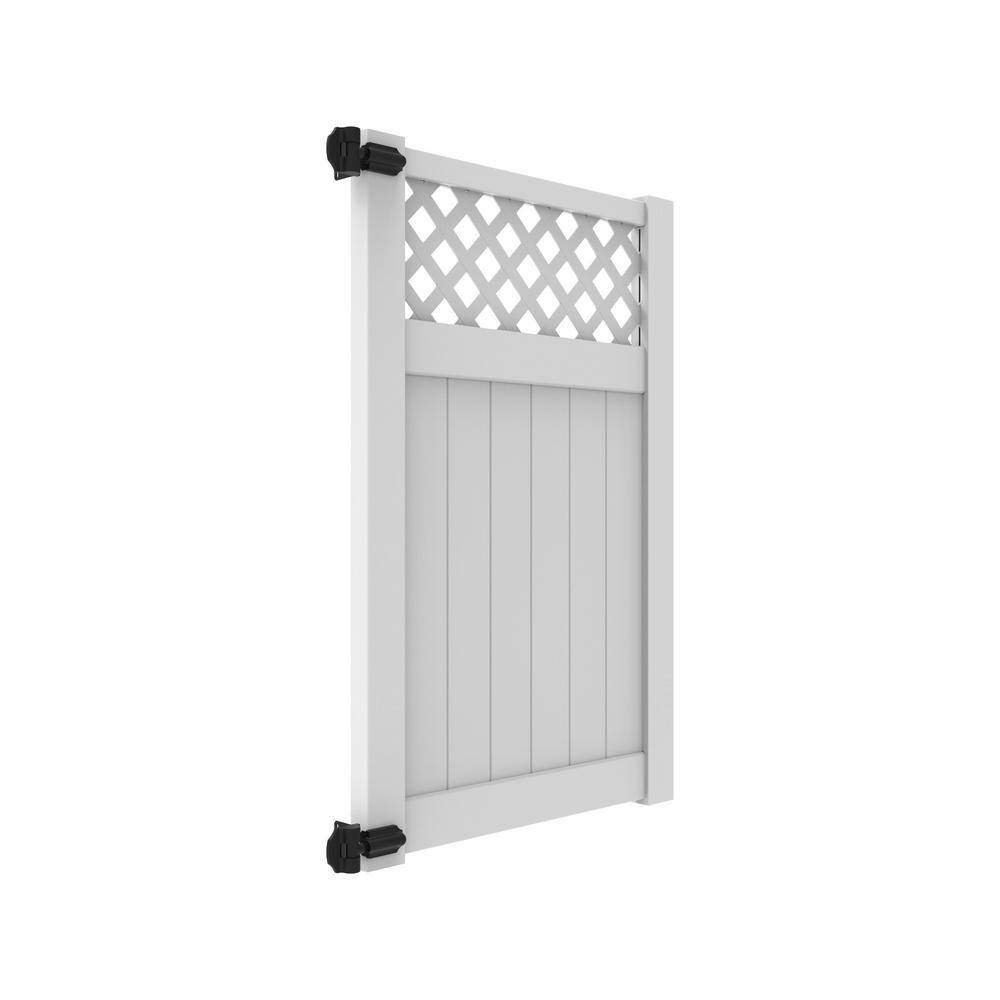 Barrette Outdoor Living Valley 4 ft. W x 6 ft. H White Vinyl Un-Assembled Fence Gate 73024929