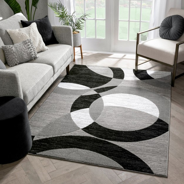 Well Woven Casual Modern Styling Shapes Circles Area Rug