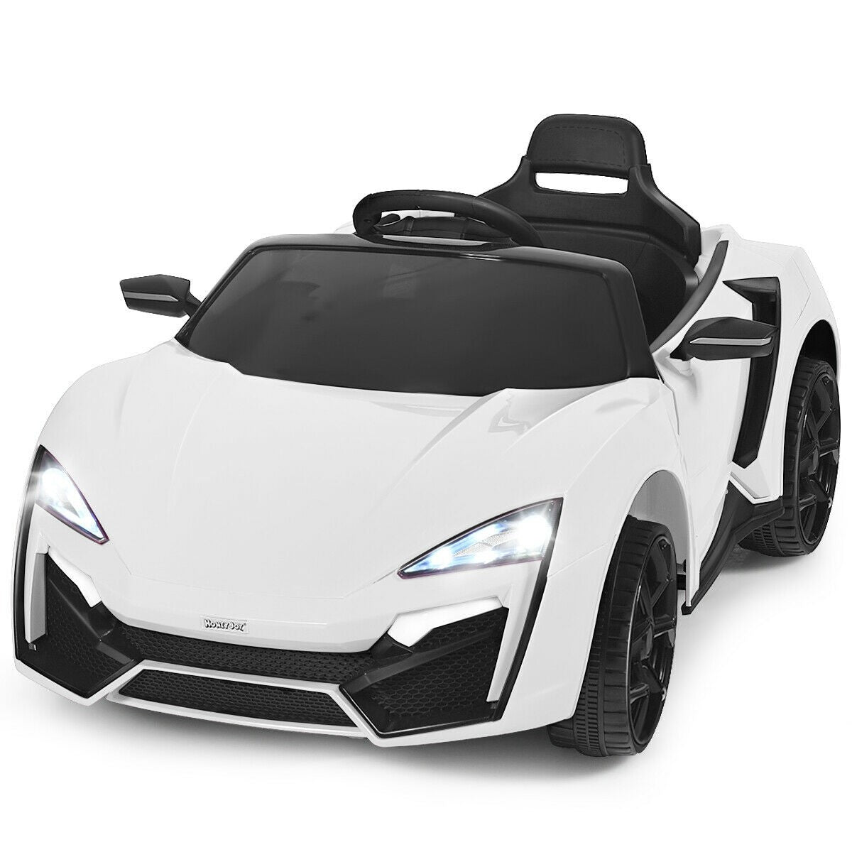 Costzon Ride on Car, 12V Battery Powered Electric Vehicle w/ Manual & 2.4G Remote Control Modes