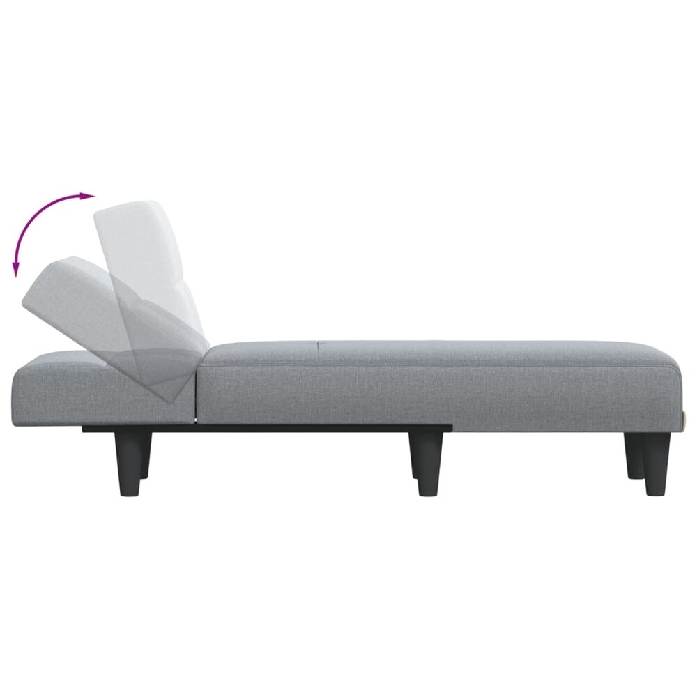 vidaXL Chaise Longue Dark Gray Fabric   21.7\