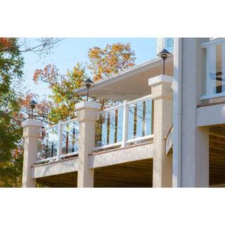 EZ Handrail 96 in. x 36 in. White Aluminum Frame Glass Baluster Railing Kit EZG800