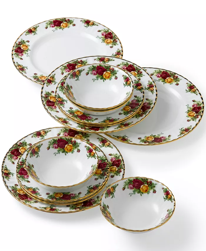 Royal Albert Old Country Roses 12-Piece Dinnerware Set Service for 4