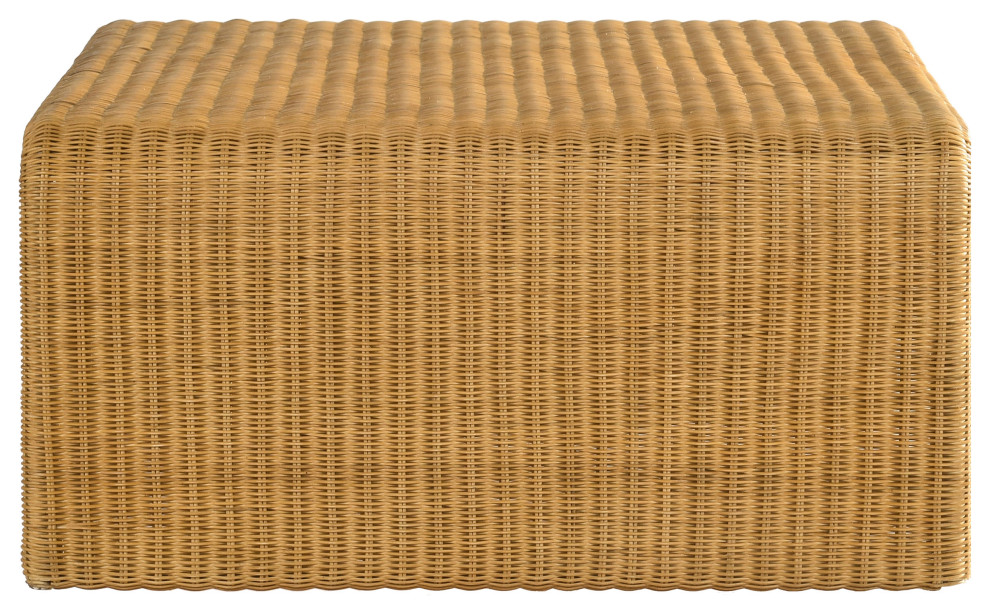 Juanita Square Rattan Coffee Table Natural   Modern   Coffee Tables   by Modon  Houzz