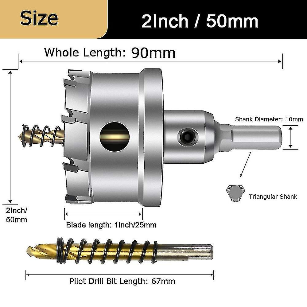 6 Pcs Tct 16-60mm Carbide Alloy Hole Saws -metal -alloy Bit - Multi-tooth Stainless Steel Metal Bit Hole Alloy Industrial Gra