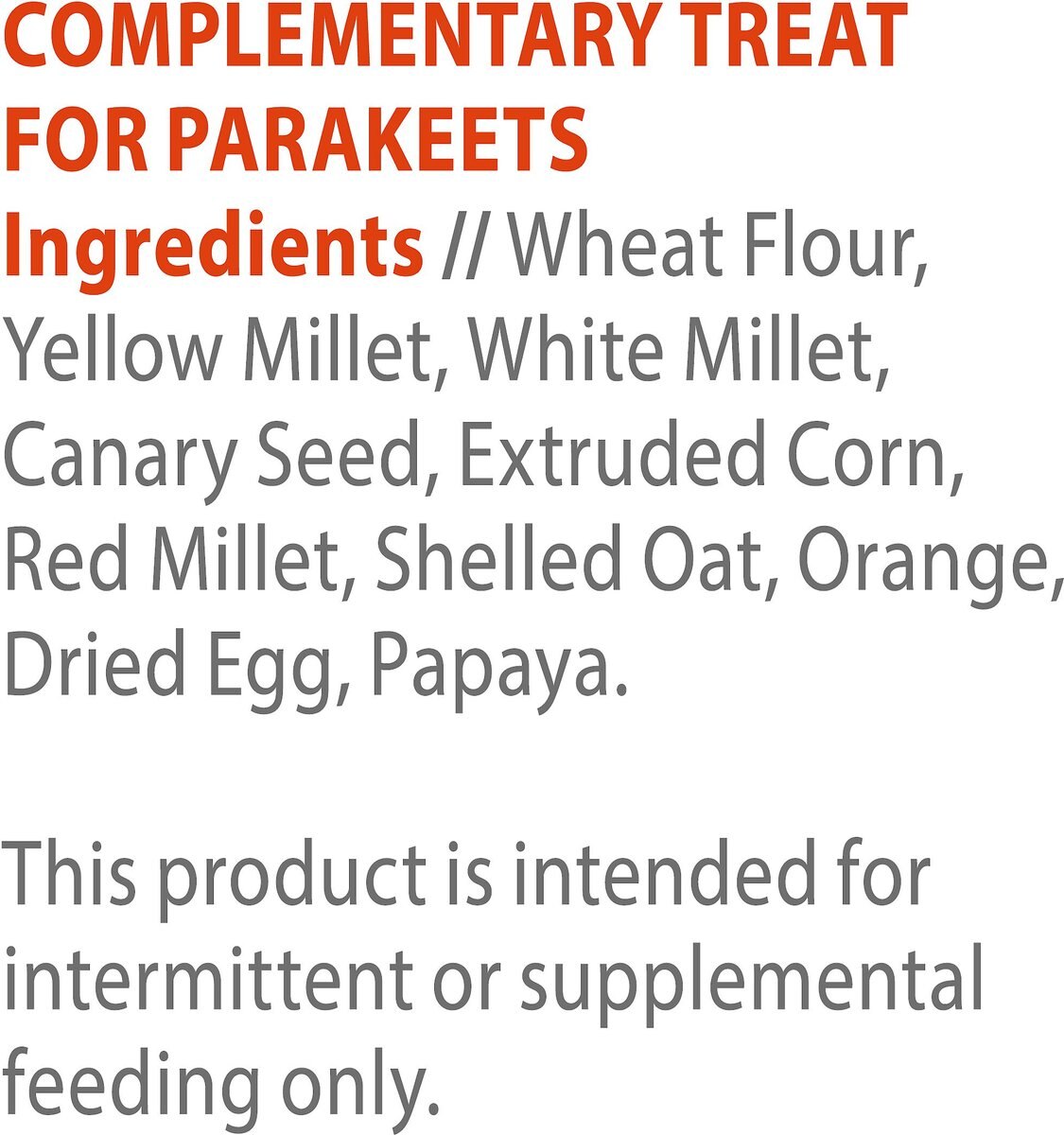 White Mill PURE Papaya and Orange Bird Treat Stick， 2.1-oz box