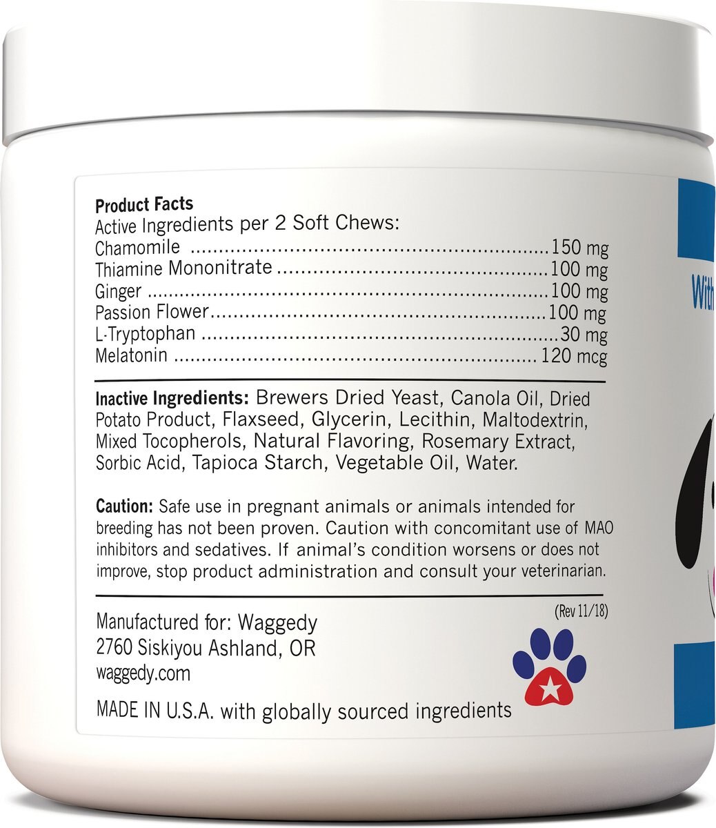 waggedy Calm Stress and Anxiety Relief Melatonin Dog Supplement