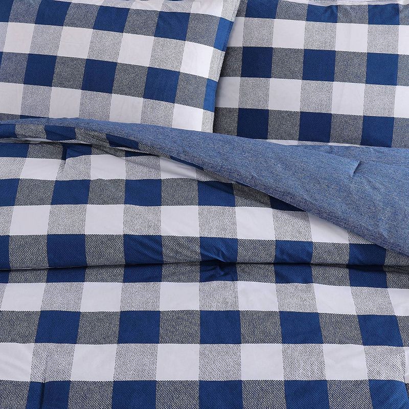 Wrangler Bison Plaid Blue Comforter Set with Shams