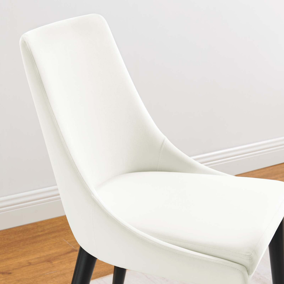Viscount Performance Velvet Dining Chair  White   Contemporary   Dining Chairs   by Dot  ampBo  Houzz