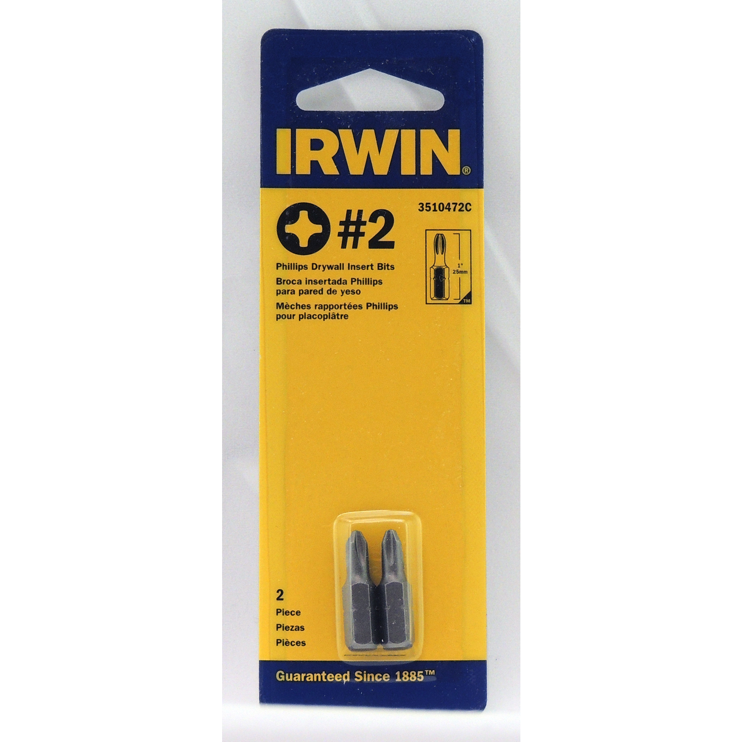 Irwin Phillips #2 X 1 in. L Drywall Insert Bit S2 Tool Steel 2 pc