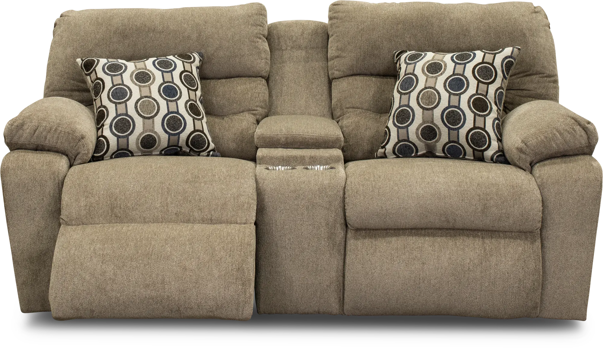 Tribute Stone Tan Power Reclining Loveseat with Console