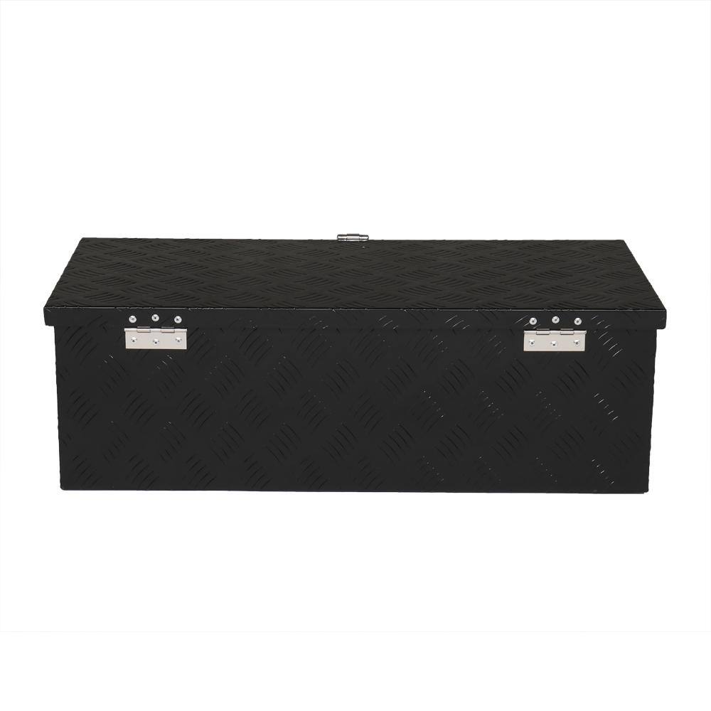 Karl home 30 in. Black Diamond Plate Aluminum Underbody Truck Tool Box Storage Lock with Keys 674943551693