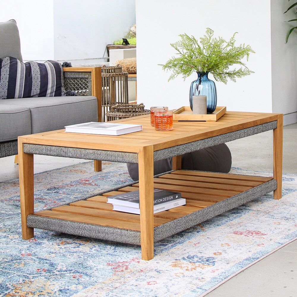 Cambridge Casual Nassau 4 Piece Teak Wood Outdoor Conversation Set