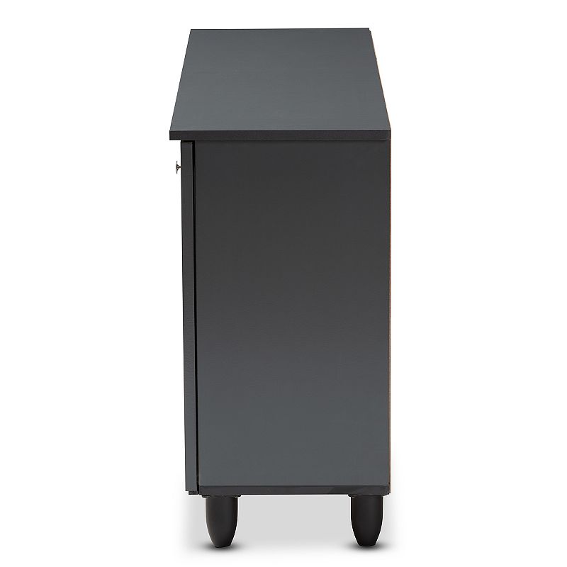 Baxton Studio Fernanda Charcoal Shoe Cabinet