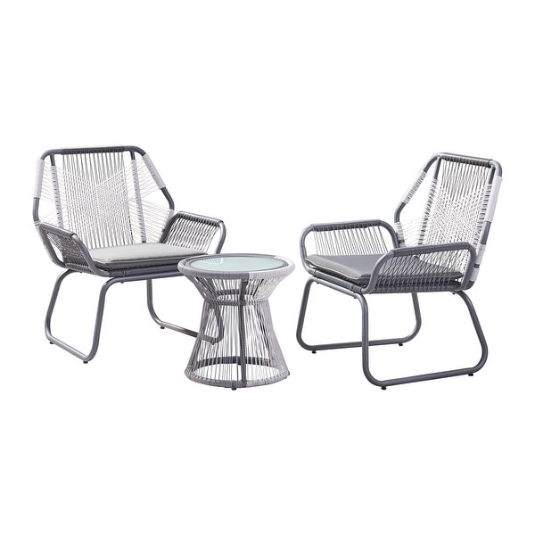 Milan Outdoor 3pc. Wicker Chat Set by Christopher Knight Home