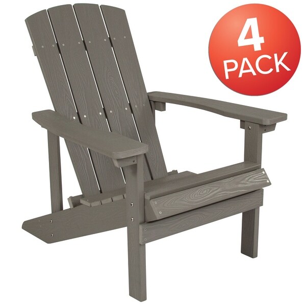 Allweather Poly Resin Wood Outdoor Adirondack Chair (Set of 4)