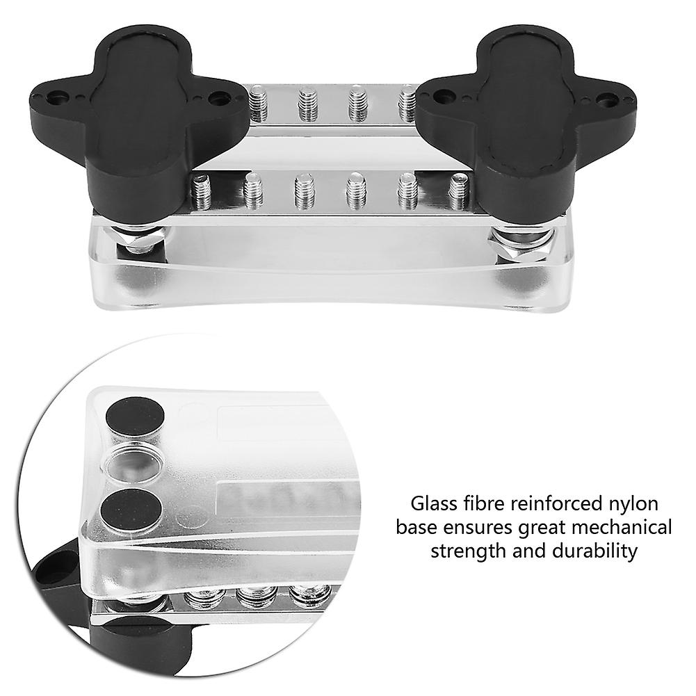 Boat Truck Bus Bar Electric Terminal Junction Box Dual 6-way 100amp 4 Studs W/ Cover 12-48v