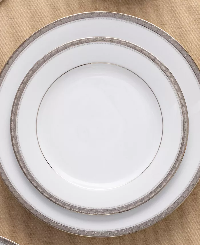 Noritake Charlotta Platinum 4 Piece 8.25 Salad Plates Set Service for 4