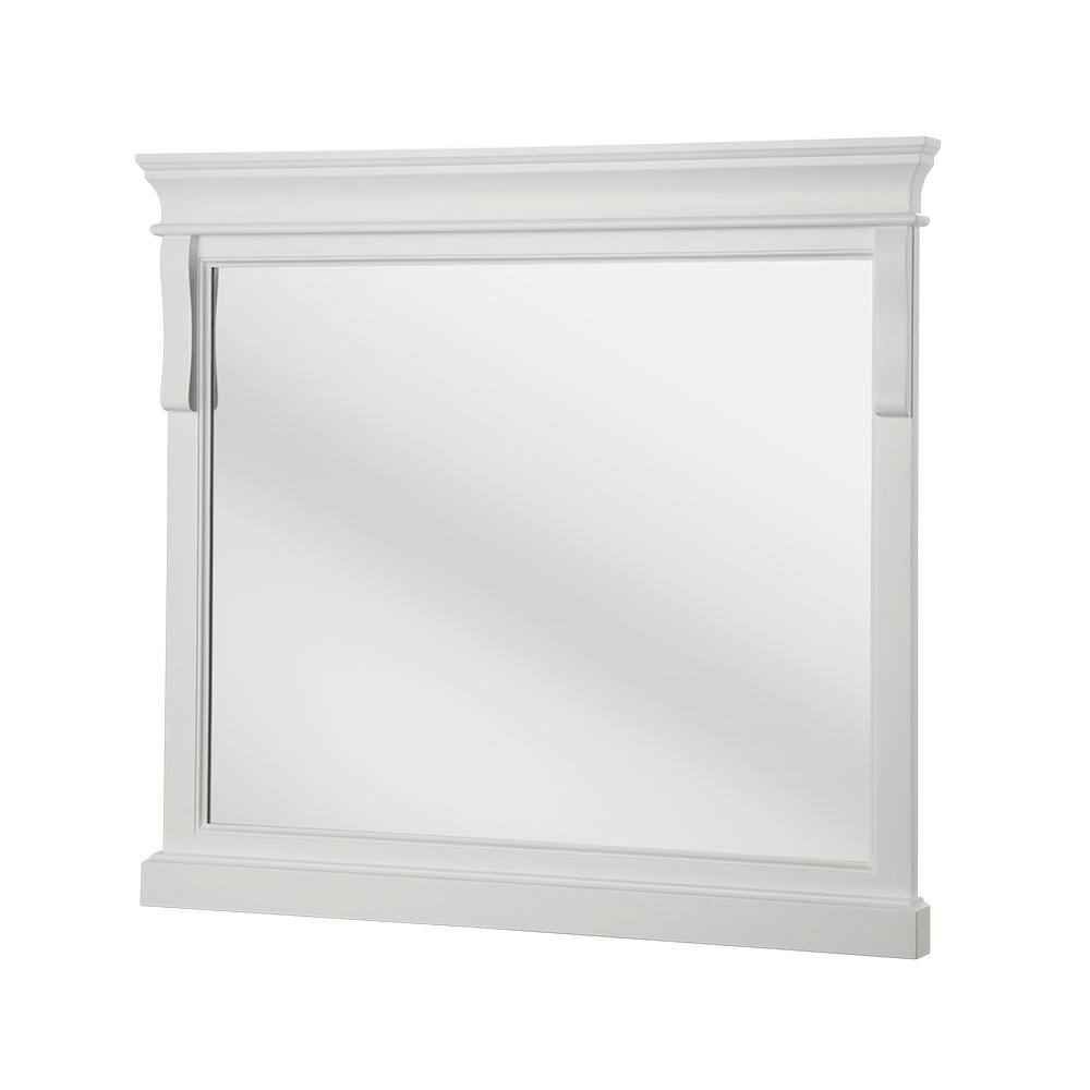 Home Decorators Collection 36 in. W x 32 in. H Framed Rectangular Bathroom Vanity Mirror in White NAWM3632