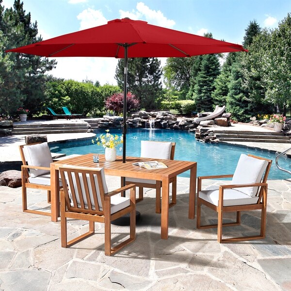 Weston Table with 4 Chairs and 10ft Auto Tilt Umbrella - 6 Piece Set - N/A -  - 37252528