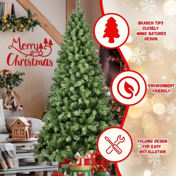 5/6/7/8/9Ft PVC Round Head Automatic Christmas Tree with Light Bulb and Metal Stand