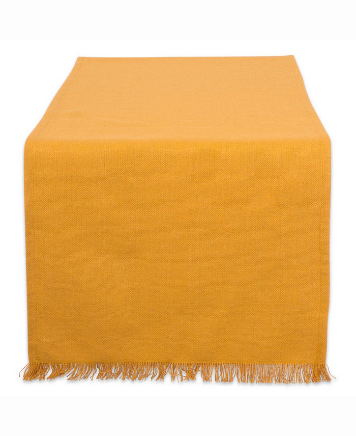 Design Imports Solid Pumpkin Spice Heavyweight Fringed Table Runner 14 X 72