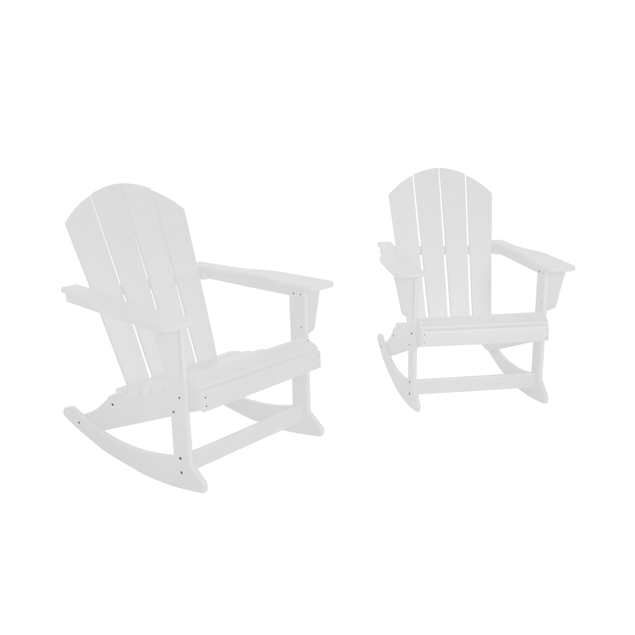 GARDEN Set of 2 - Plastic Outdoor Rocking Chairs for Patio Porch, White