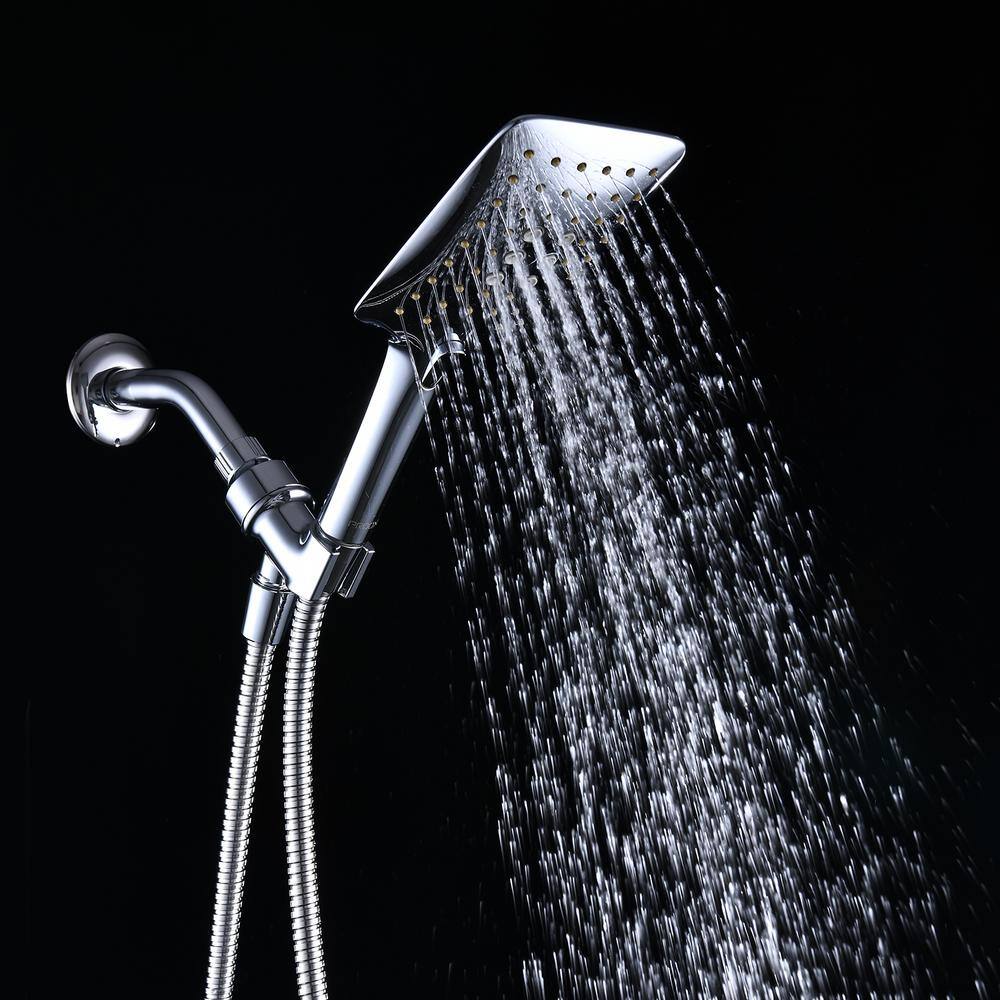 Miscool 3-Spray Patterns with 2.5 GPM 4 in. Wall Mount Handheld Shower Head in Chrome SHMSHD10HS1302