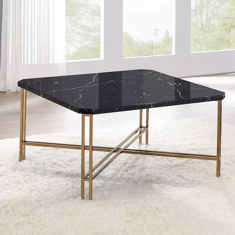 Steve Silver Co. Daxton Faux-Marble Square Cocktail Table