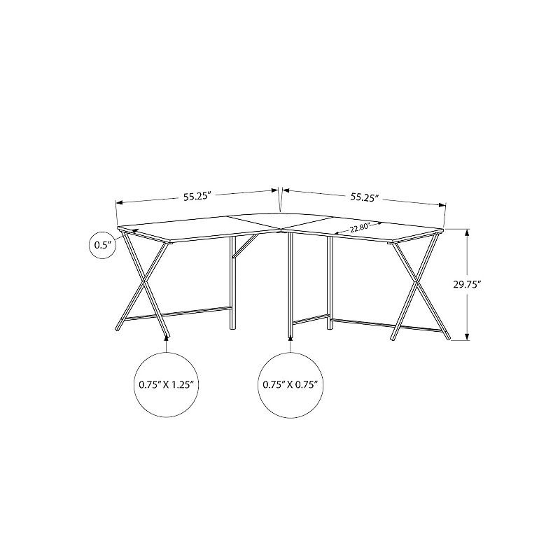 Monarch L-Shape Rounded Corner Computer Desk