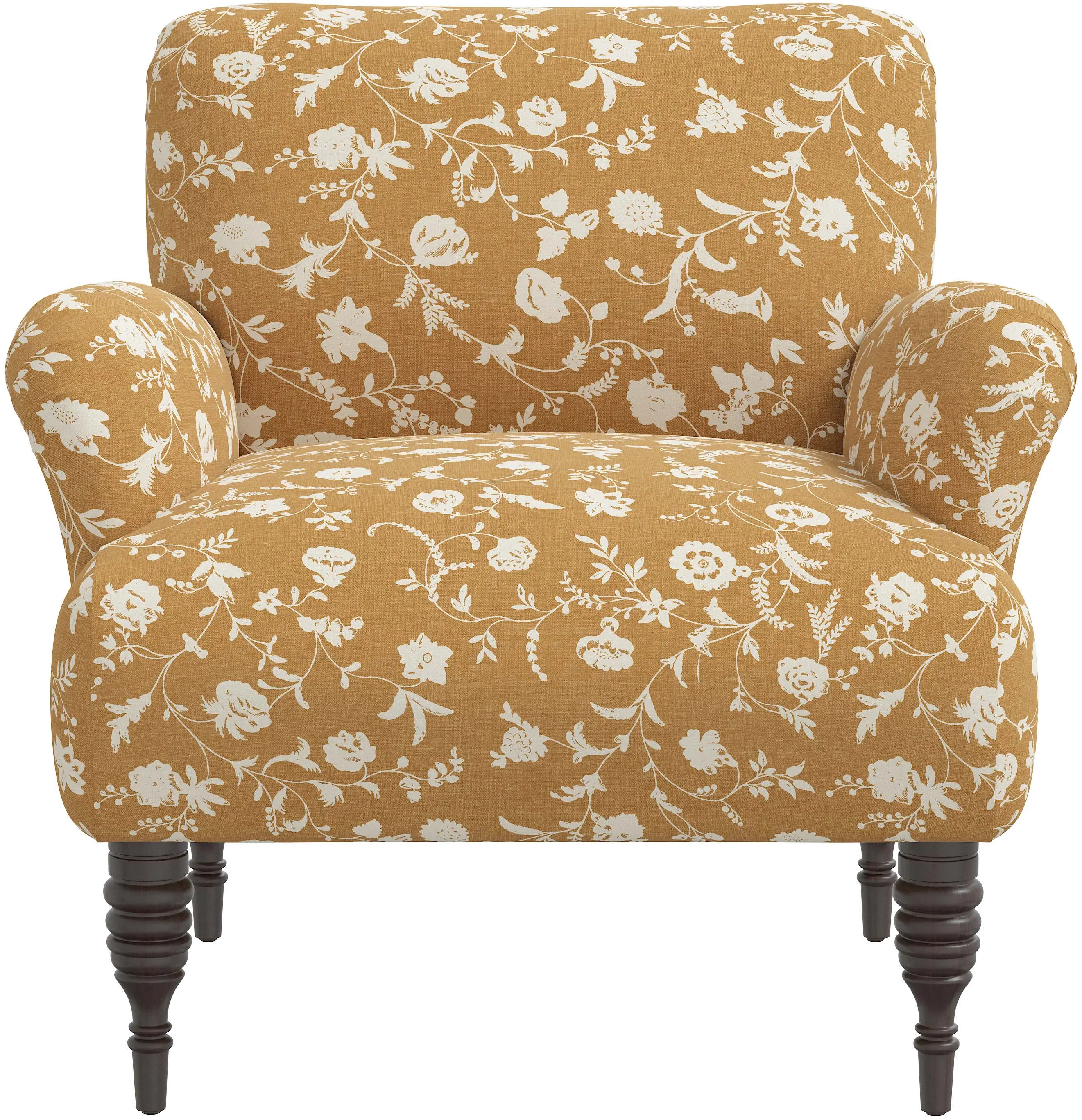 Eliza Ochre Floral Accent Chair - Skyline Furniture