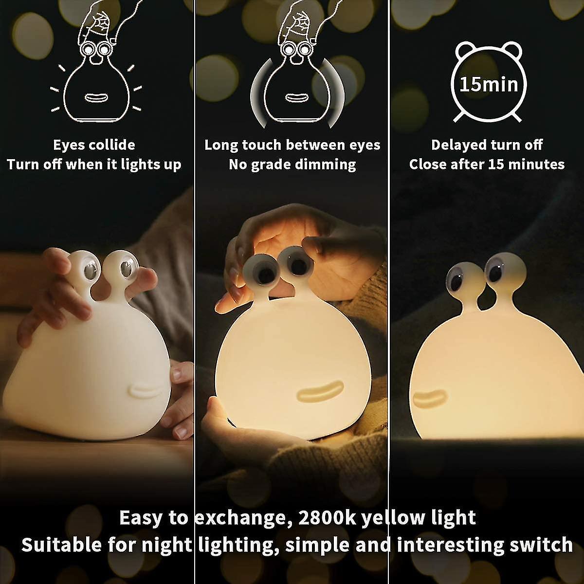 Slug Night Light， Nursery Squishy Lamp， Silicone Night Light For Breastfeeding， Cute Animal Bedside Lamp For Baby Kids Teens， Soft Nightlight