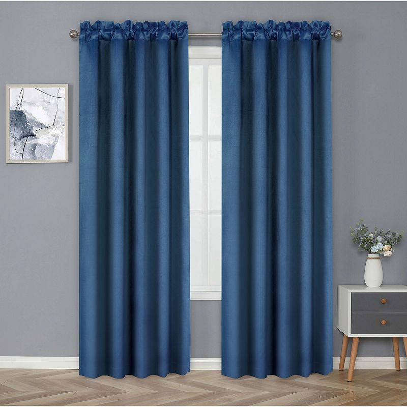 Kate Aurora Basic Drape Light Filtering Woven Jacquard Thermal Single Rod Pocket Window Curtain Panel