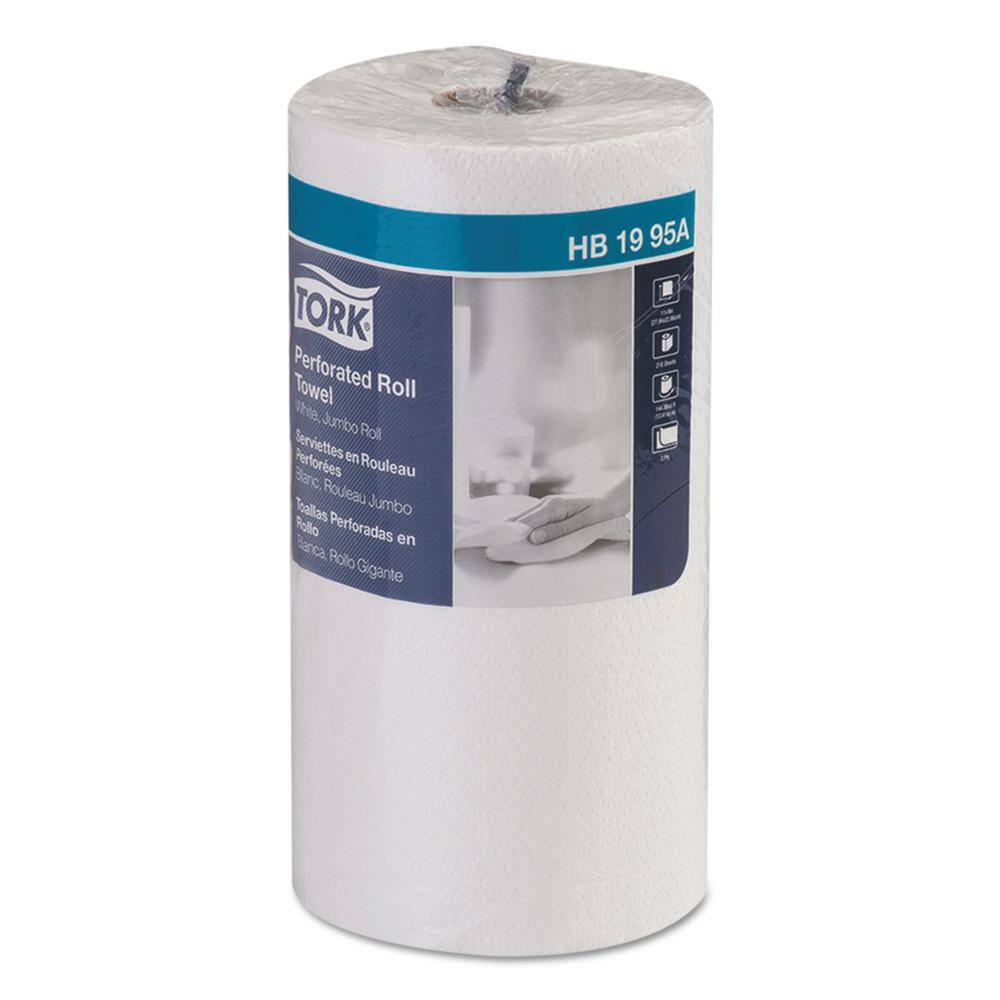 TORK Universal White 2-Ply 11 in. x 9 in. Perforated Kitchen Paper Towel Roll (210-SheetsRoll 12-RollsCarton) TRKHB1995A