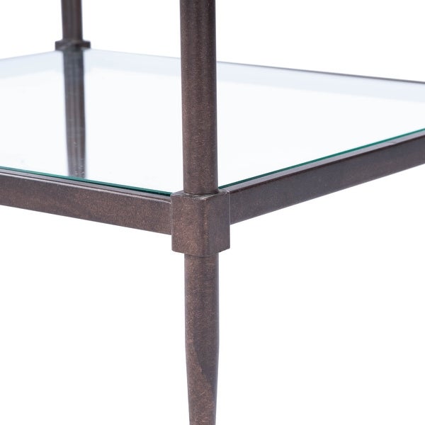 Peninsula Glass Tiered End Table