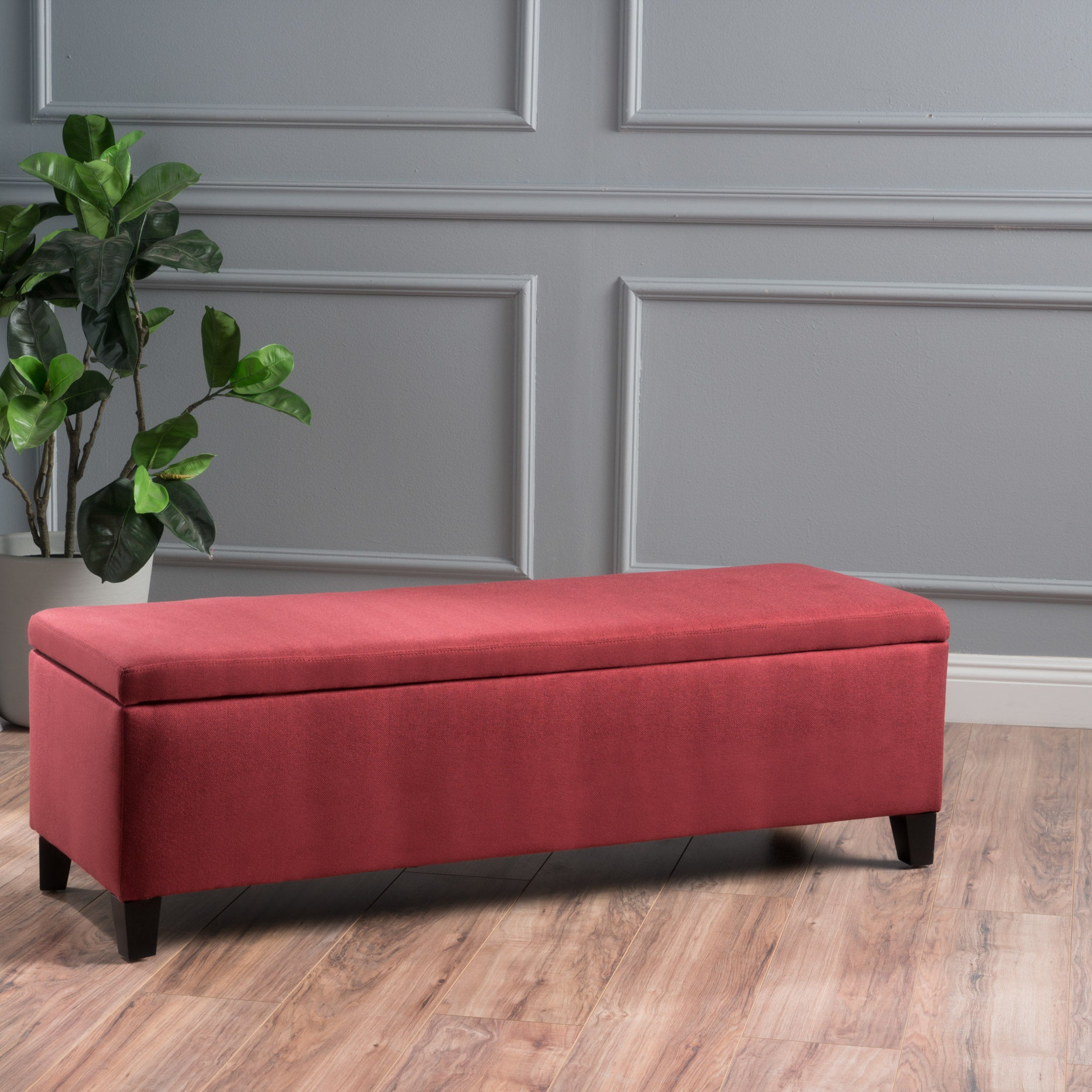 Clor Fabric Rectangle Storage Ottoman Bench