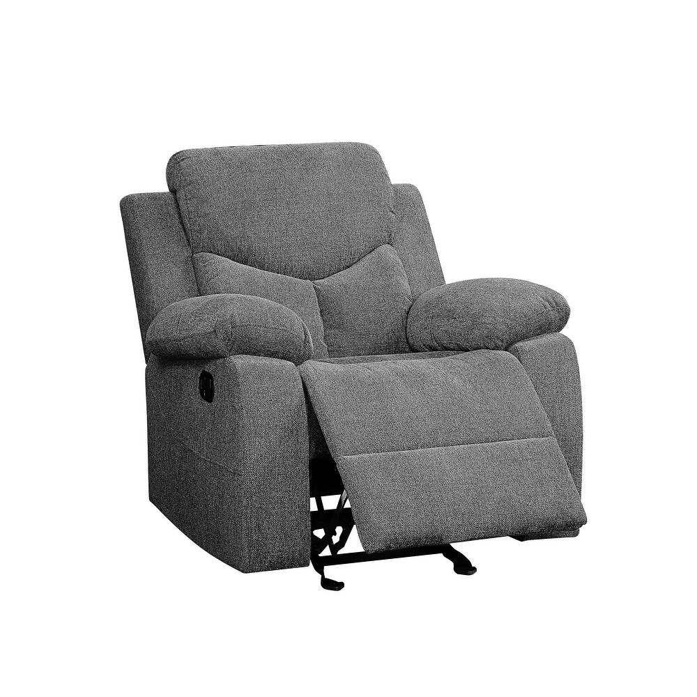 Chenille Upholstered Sofa Recliner Motion Glider Recliner Loose Back Home Theater Seating with Pillow Arms for Livingroom